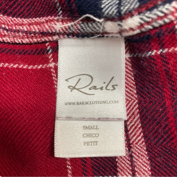 Rails Hunter Button-Front Shirt in Crimson Navy - Picture 8 of 11